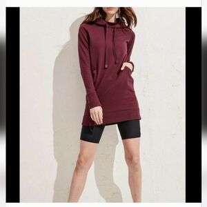 Athleta Burgundy Triumph Hoodie Sweatshirt Dress